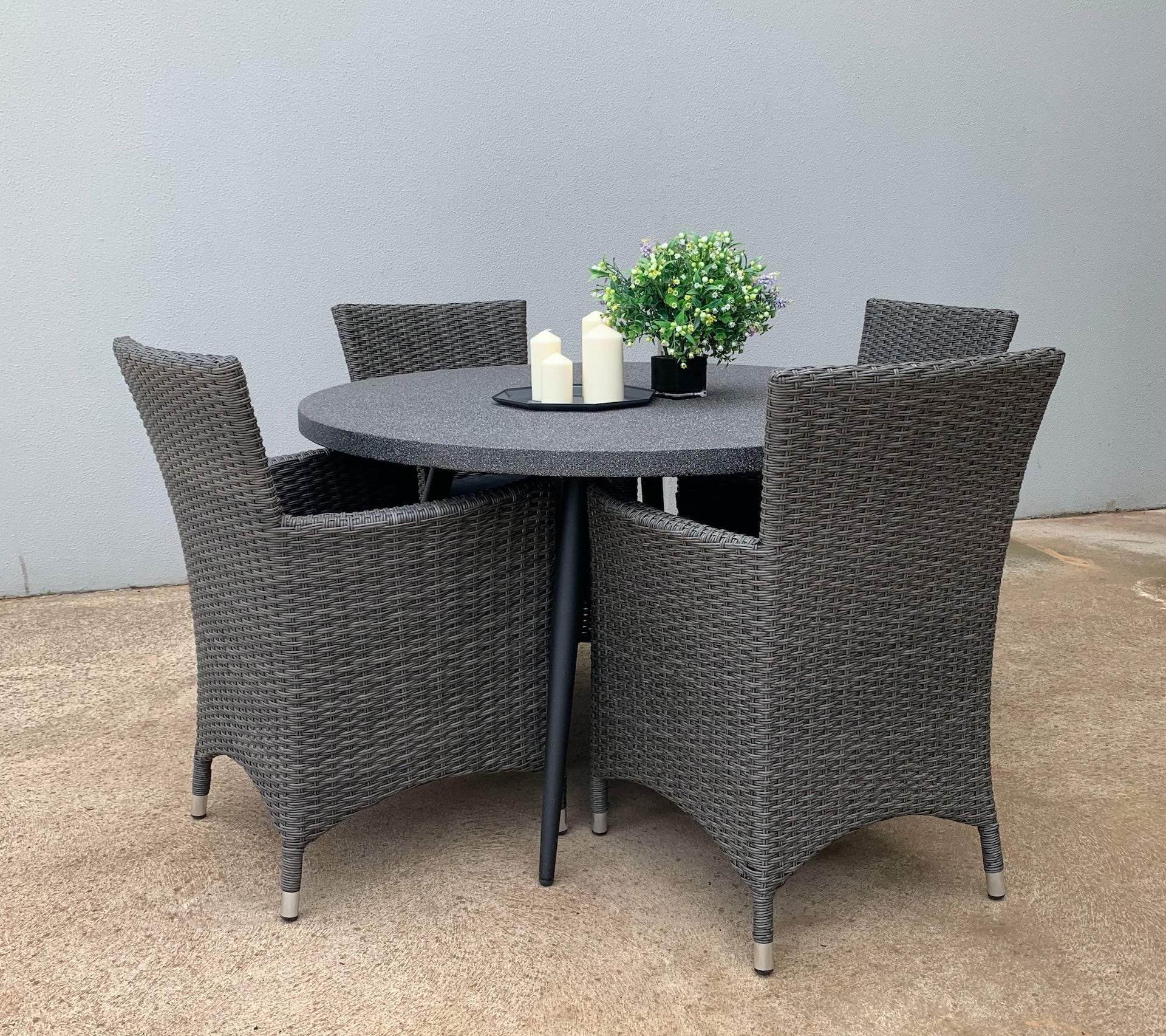 Outdoor Spray Stone GRC Dining Table (120cm Round) Buy Outdoor Dining