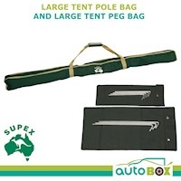 Heavy Duty Large Tent Pole Bag and Large Tent Peg Back - 160cm x 10cm x 10cm