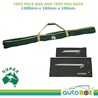 Supex Tent Pole Bag and Tent Peg Back - 1300mm x 160mm x 100mm