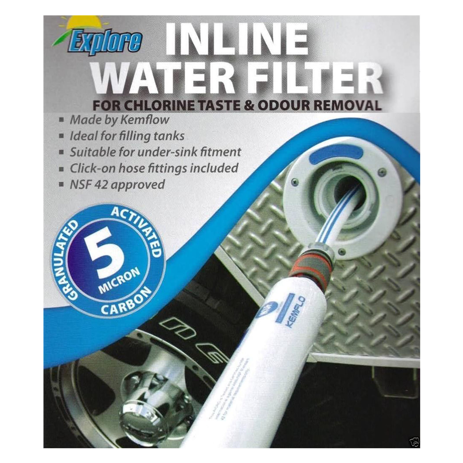 Caravan Camper 5 Micron Inline Water Filter Motorhome Boat Camping