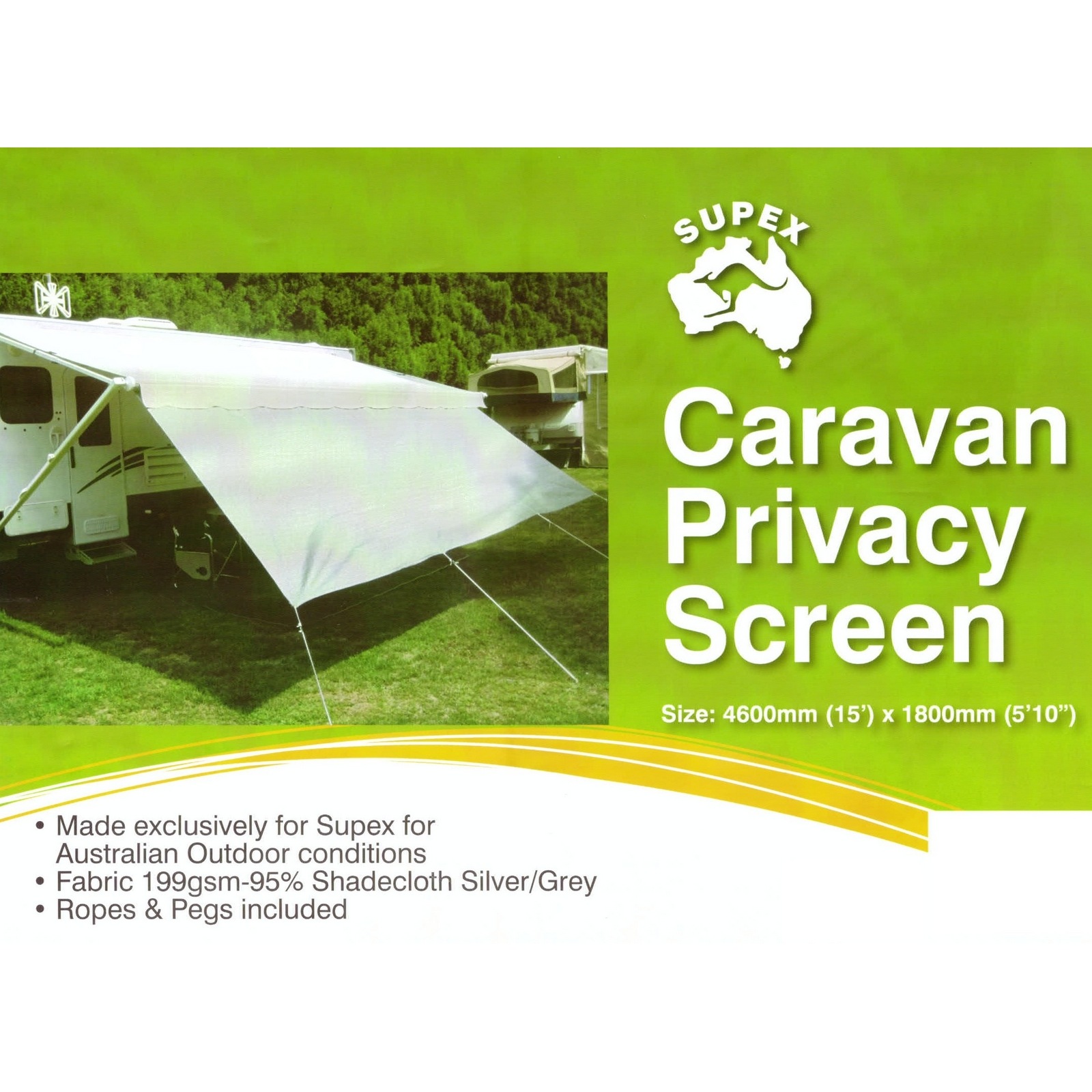 CARAVAN PRIVACY SCREEN 4600 X 1800 SUN SHADE CLOTH SUIT 16" ROLL OUT