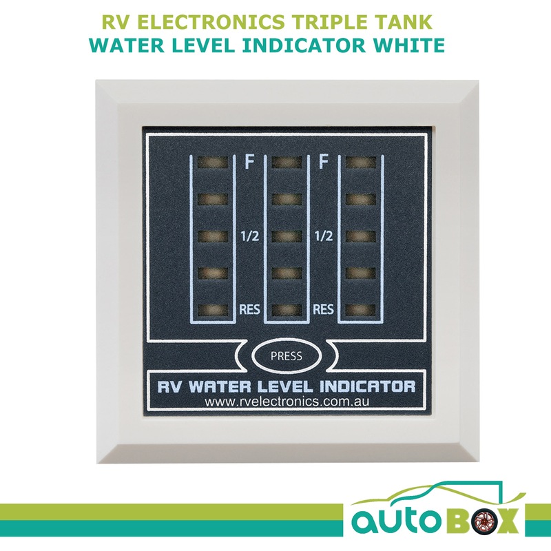 Caravan Water Triple Tank Level Indicator Gauge White Camper Trailer