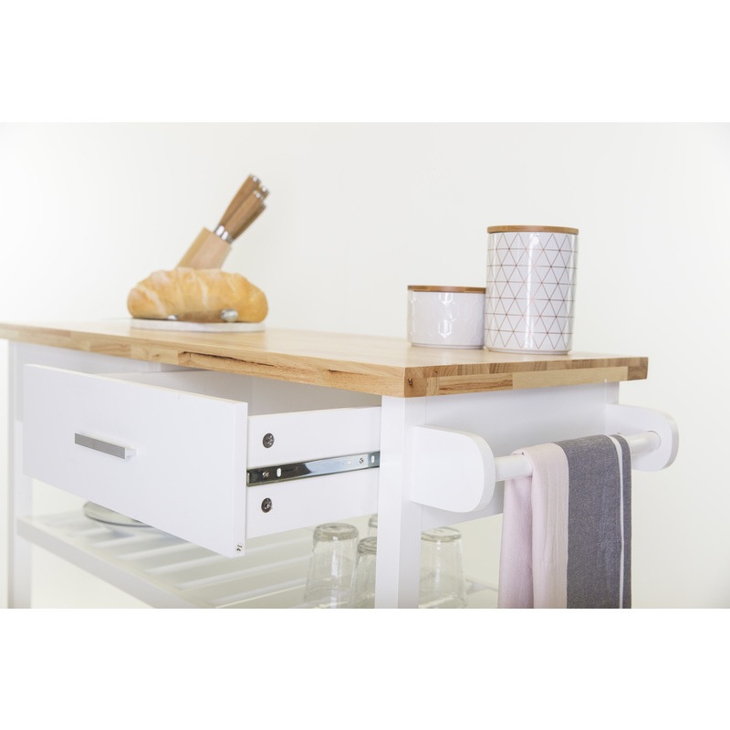 Kitchen Island Trolley With Open Shelves White Buy Kitchen Islands