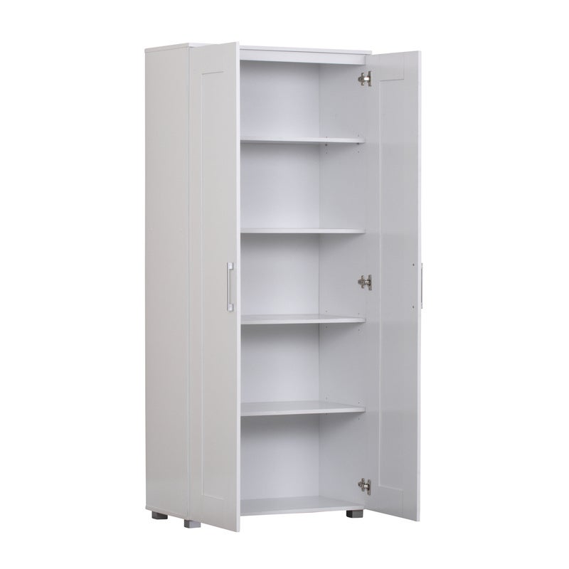 Montreal Double Door Tall Cupboard Cabinet In White Buy Kitchen