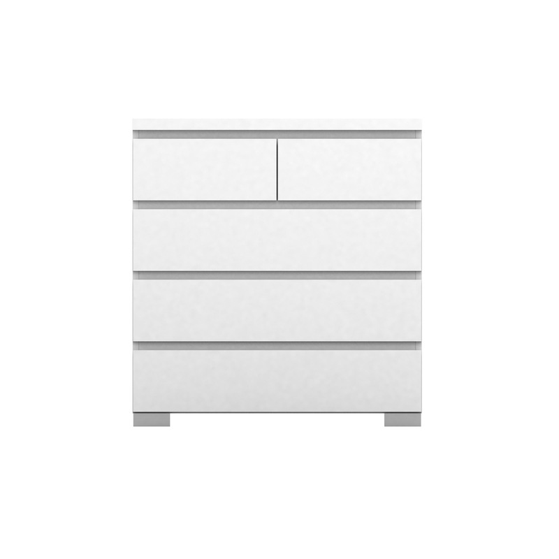 Elara 5 Drawer Tallboy Chest In High Gloss White Buy Tallboys