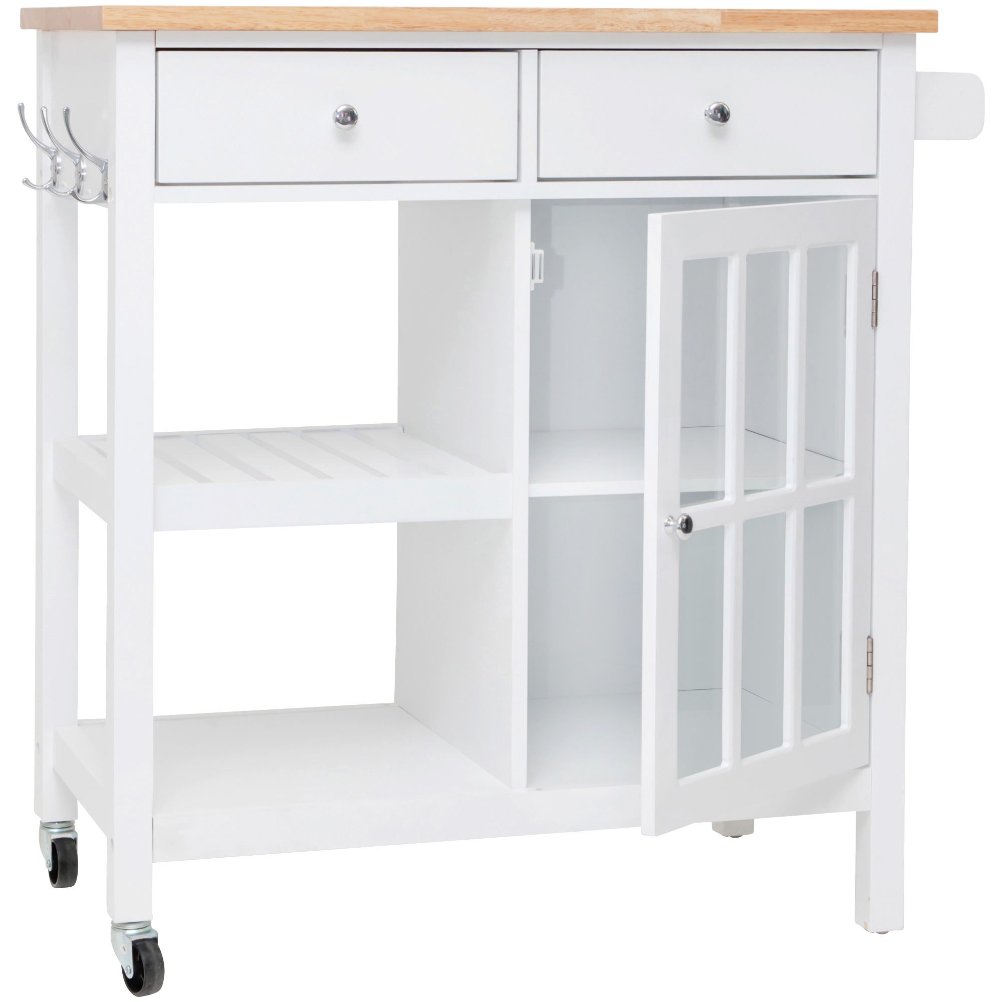 Montauk Kitchen Trolley 2 Drawer 1 Door - White | Buy ...