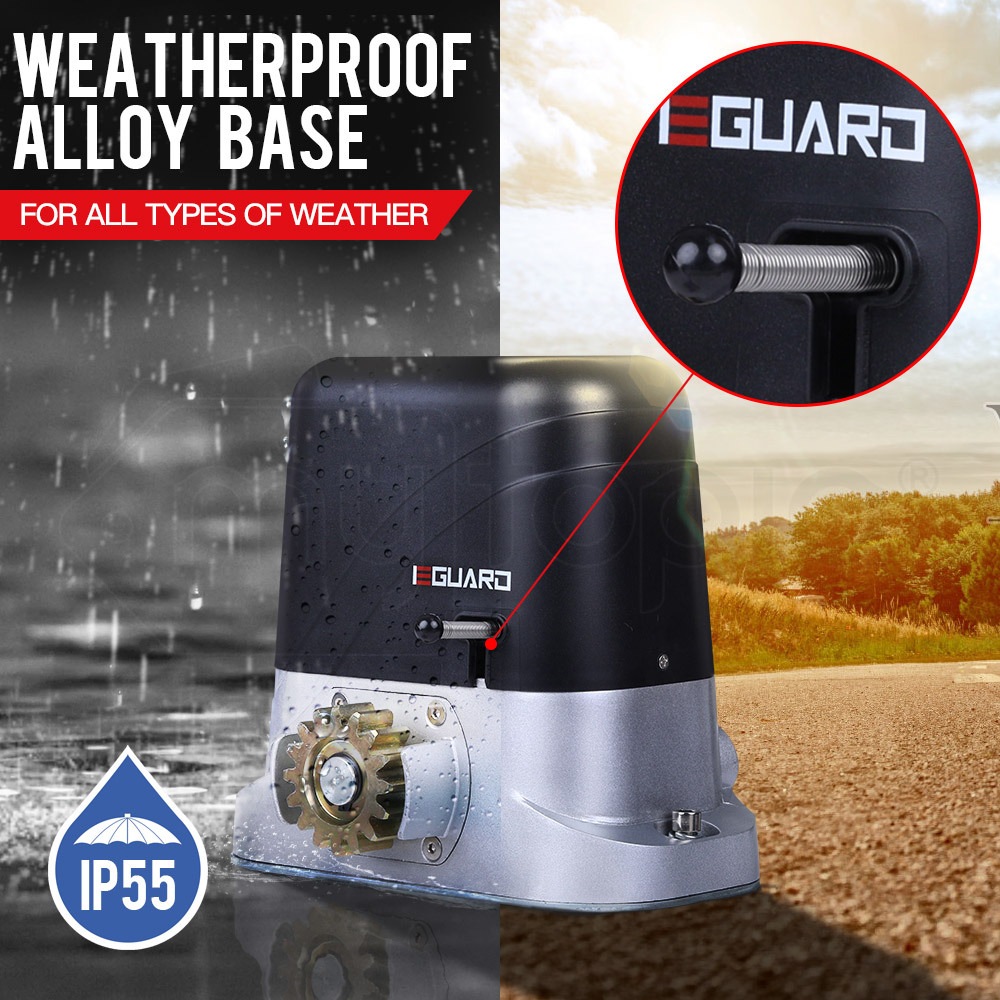 EGUARD Automatic Solar Sliding Gate Opener 1500kg 5m Motorised Remote