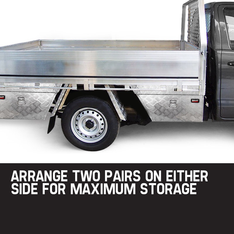 BULLET Pair of Under Tray Ute Tool Boxes Aluminium Vehicle Box Body