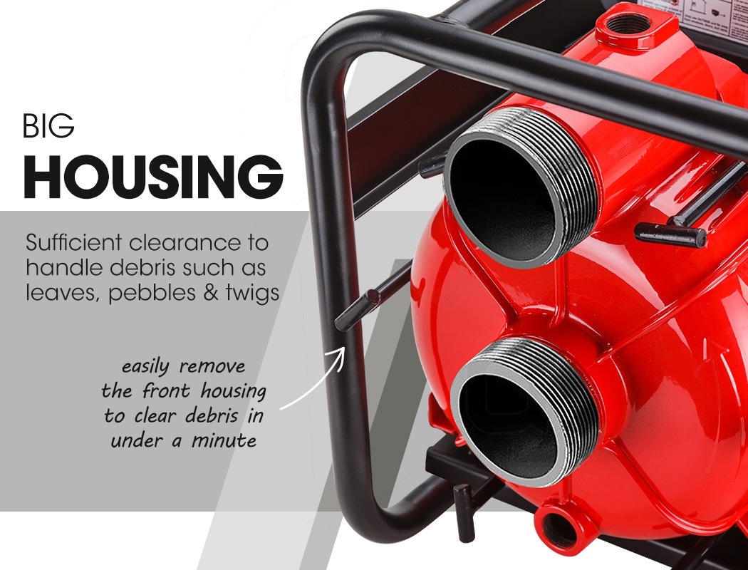 WARTON 8HP 3 Inch Petrol Trash Water Transfer Pump Pressure