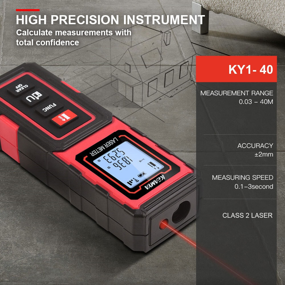 Keamya 40m Laser Distance Measurer Meter Range Finder Area Volume Digital Buy Laser Levels