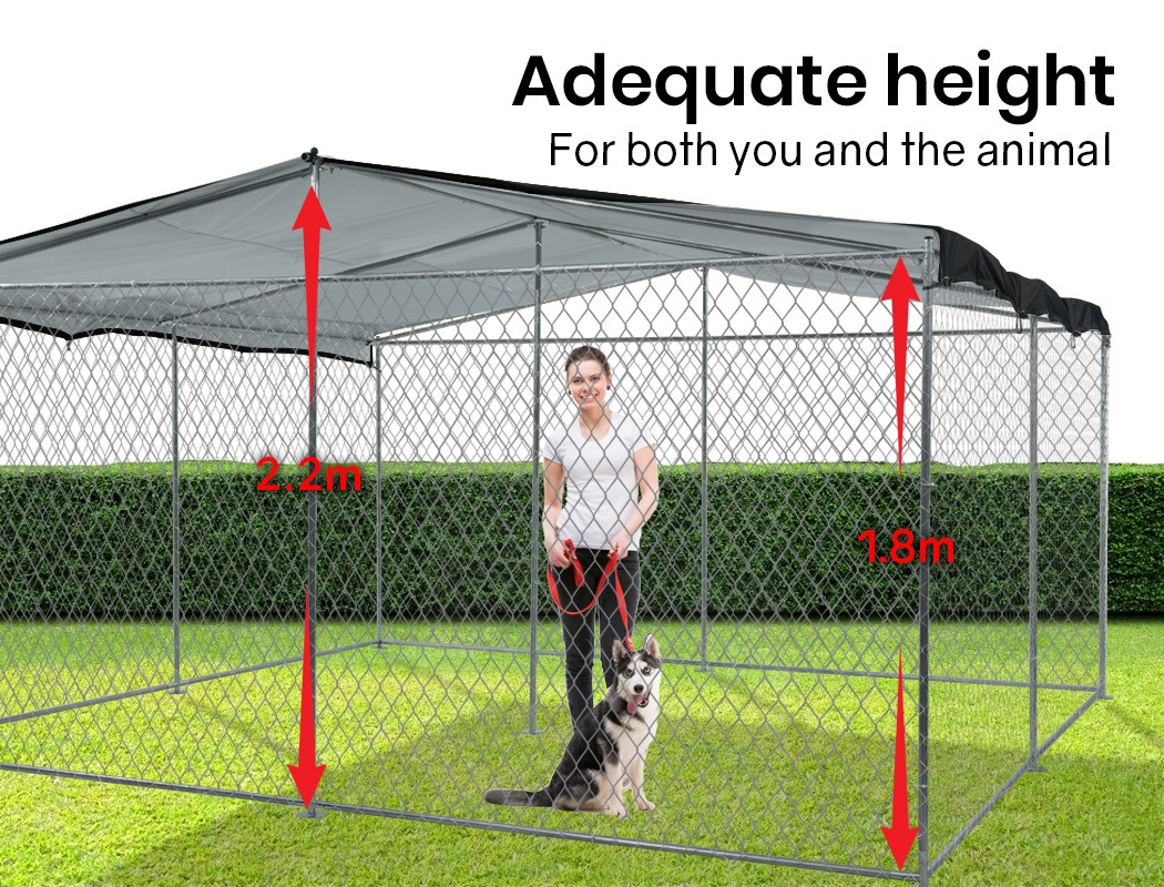 4x4m Dog Enclosure Kennel Large Chain Cage Pet Animal Cover Shade