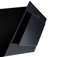 EuroChef Rangehood 900mm Black Angled Wall Mount Range Hood Tempered Glass 90cm