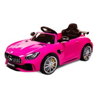 Rovo Kids Kids Ride On Car Licensed Mercedes-Benz AMG GTR Electric Toy Battery Remote Pink