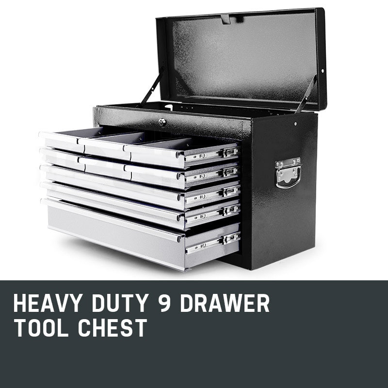 Bullet 9 Drawer Tool Box Chest Garage Storage Mechanic Organiser