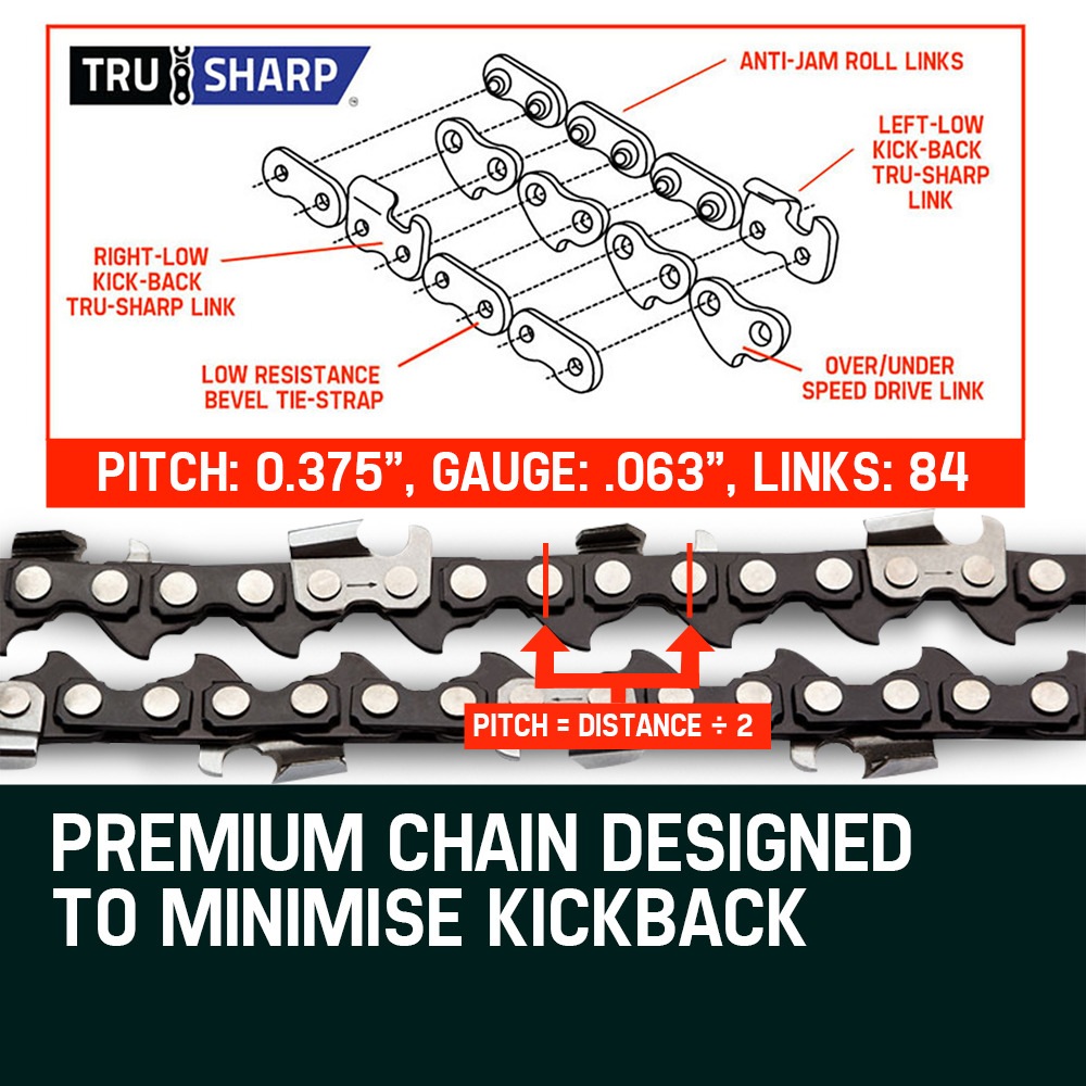 2 x 22 Inch BaumrAG Chainsaw Chain Bar Replacement 0.325 Inch 0.058