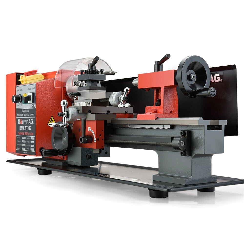 BAUMRAG 600W 7 Inchx14 Inch VariableSpeed Mini Metal Lathe with LCD