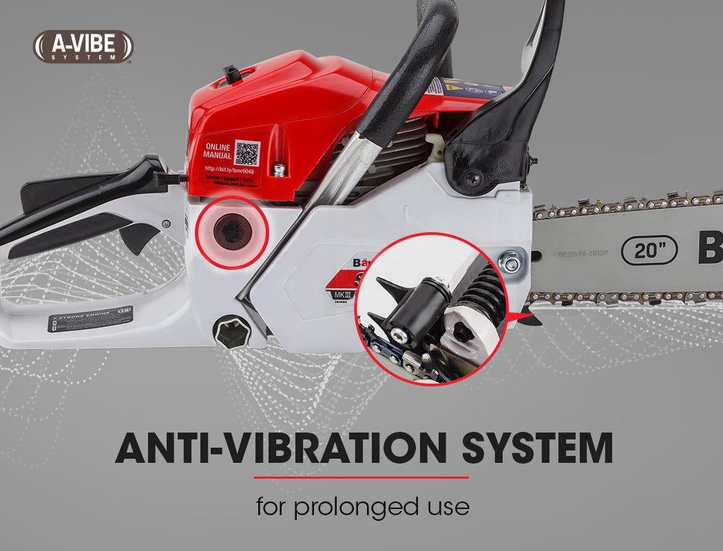 BaumrAG 62CC Petrol Commercial Chainsaw 20 Inch Bar EStart Pruning