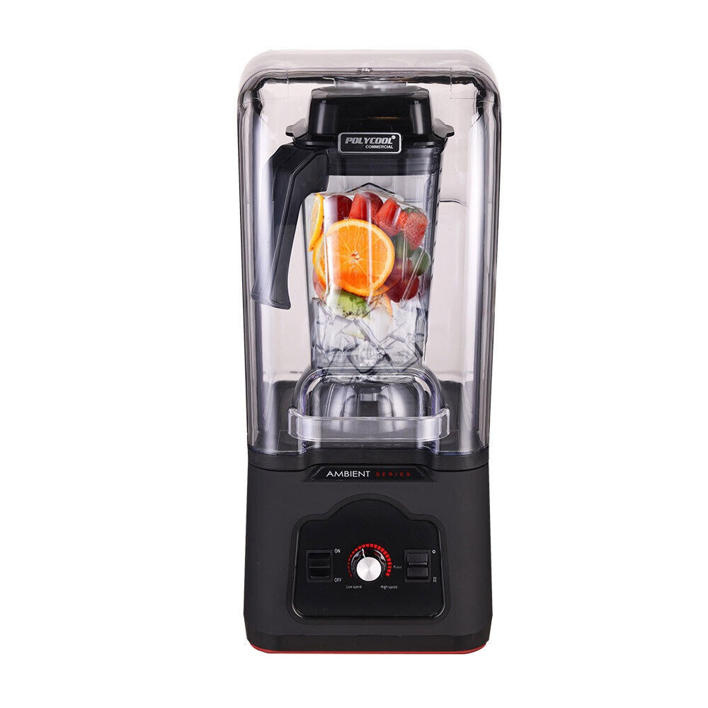 POLYCOOL Commercial Blender Quiet Enclosed Processor Smoothie Mixer
