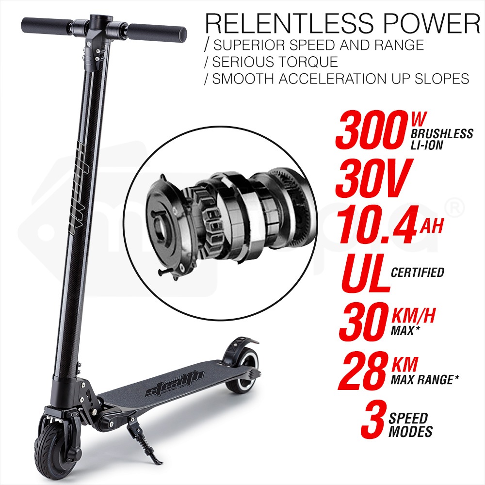 bullet 300w 10.4 ah electric scooter carbon fiber portable foldable commuter bike