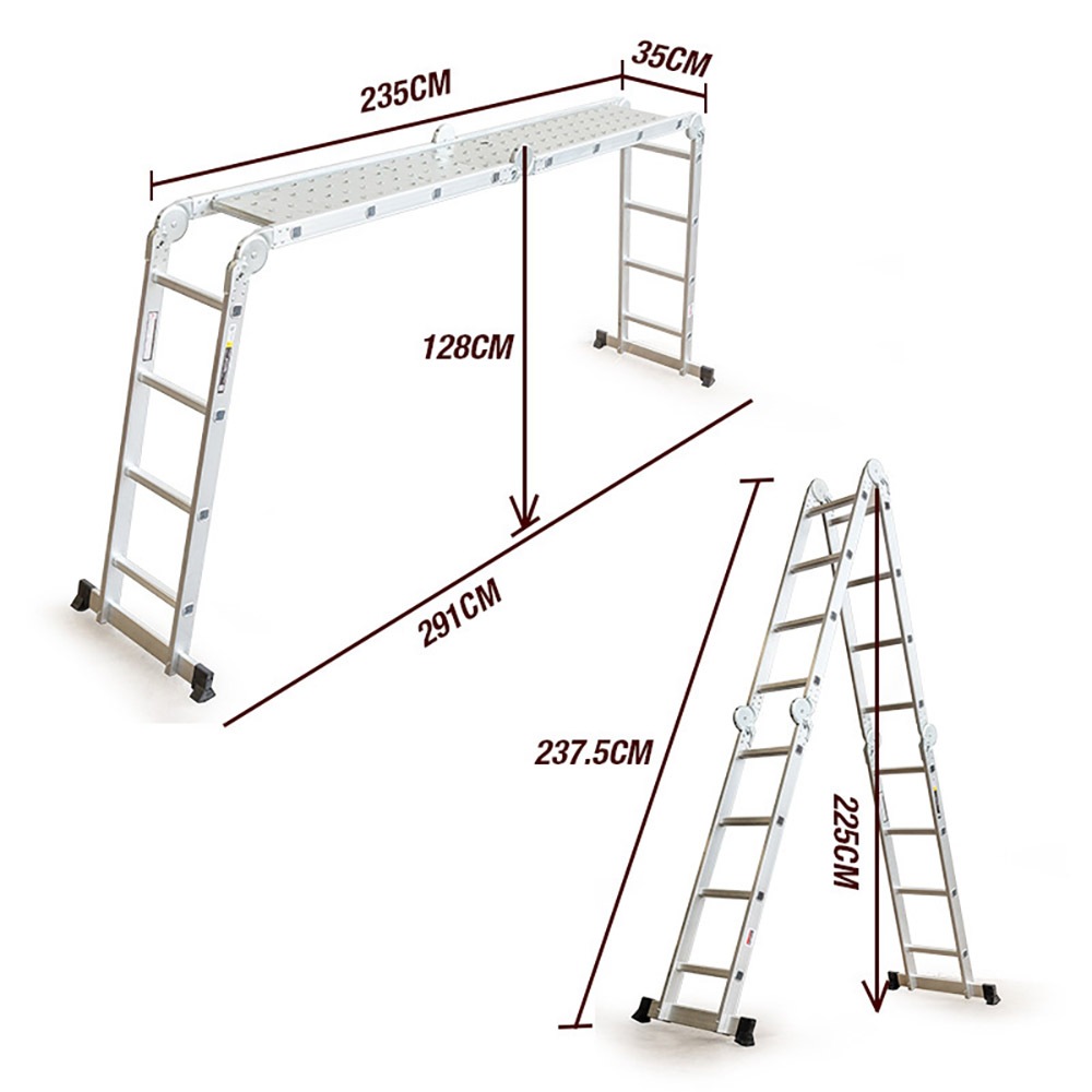 BULLET Pro 4.7m Multi-Purpose Ladder Aluminium Extension Folding ...