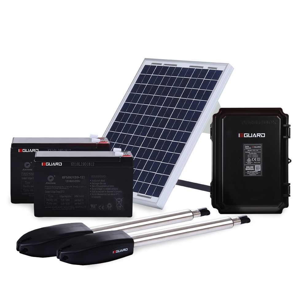 EGUARD Double Swing Solar Automatic Gate Opener 900KG 3.5M Motor