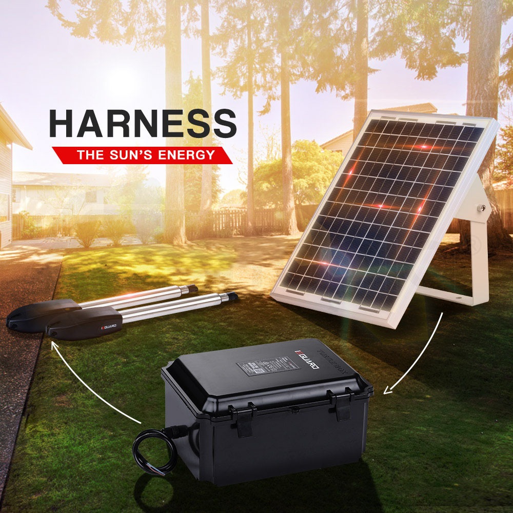 EGUARD Double Swing Solar Automatic Gate Opener 900KG 3.5M Motor