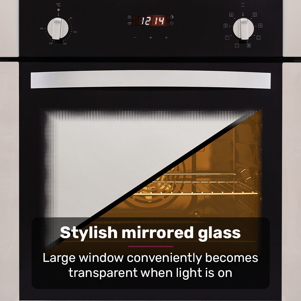 EuroChef 80L Oven Wall Built in Electric Baking Stainless Steel 8