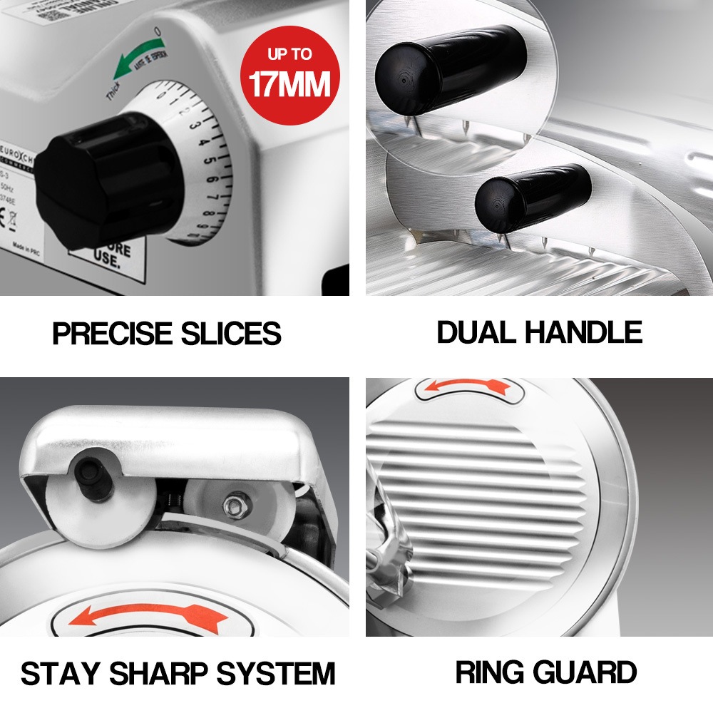 EuroChef Commercial 10 Inch Meat Slicer Food Cutting Machine Electric