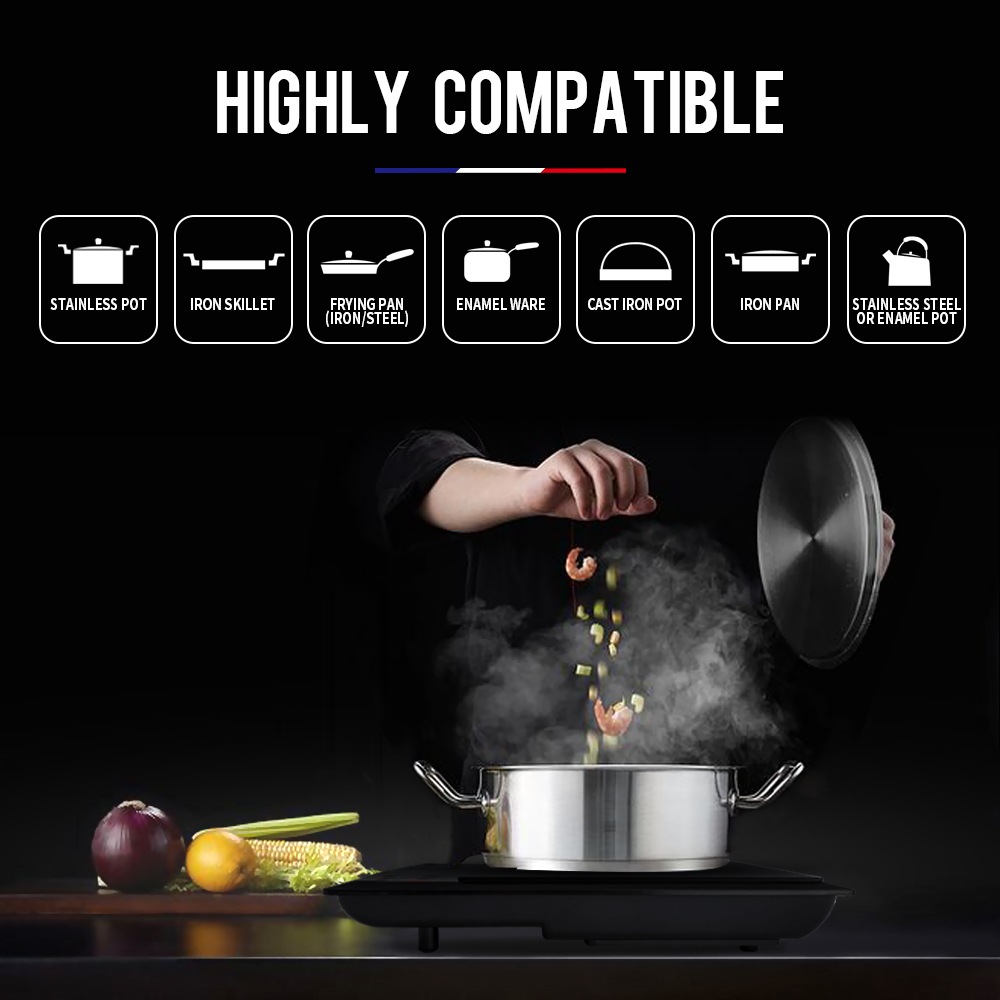 EuroChef Electric Induction Cooktop Portable Kitchen Cooker Ceramic