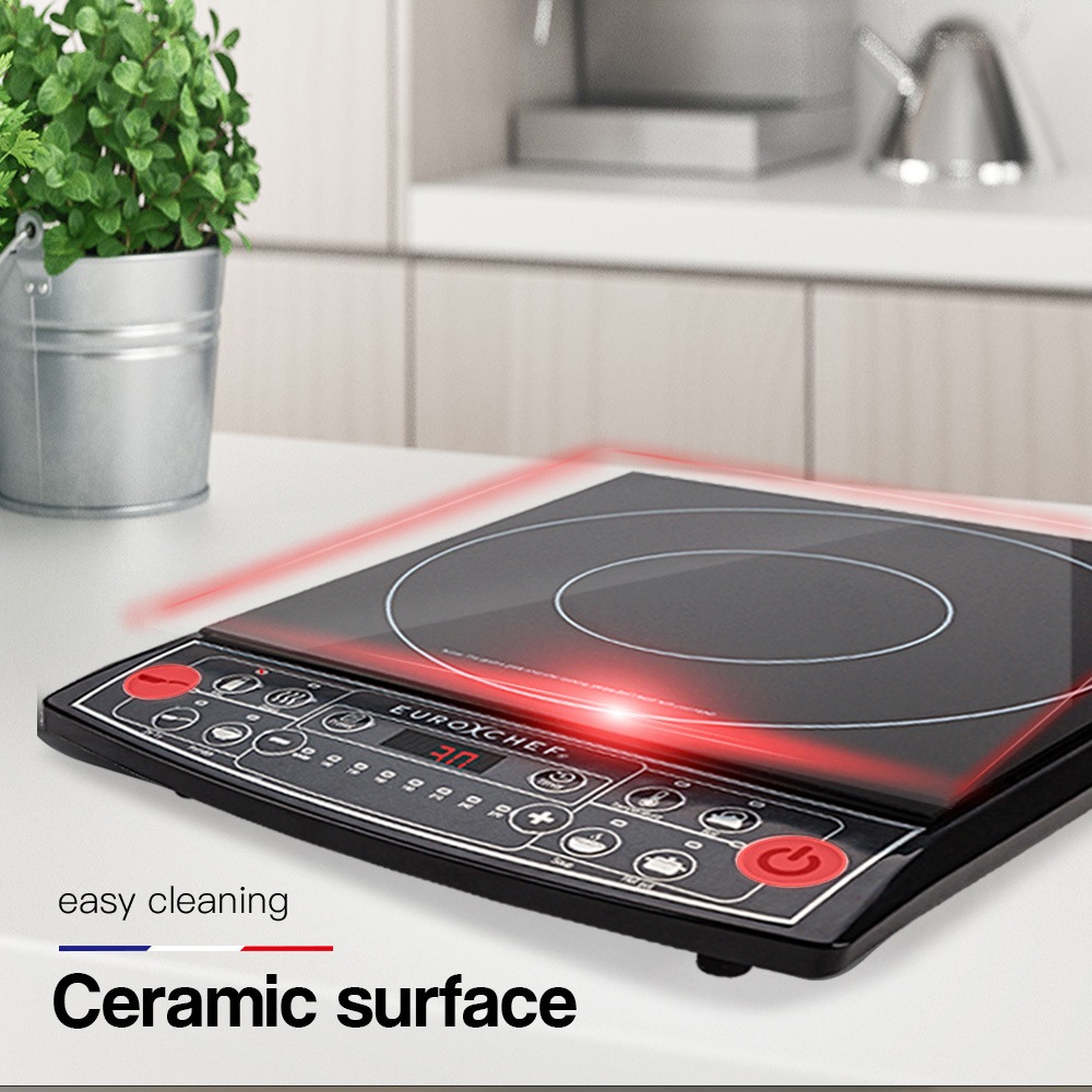 EuroChef Electric Induction Portable Cooktop Ceramic Hot Plate Kitchen