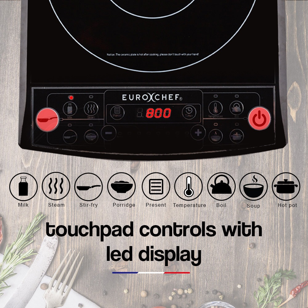 EuroChef Electric Induction Portable Cooktop Ceramic Hot Plate Kitchen Cooker Buy Portable