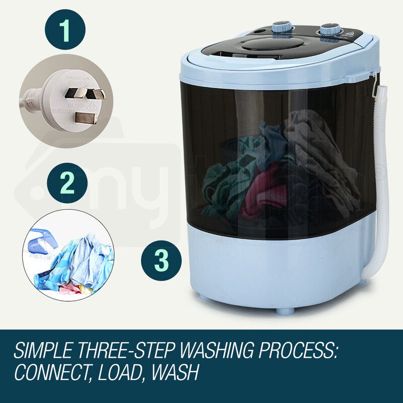 GECKO 4kg Mini Portable Washing Machine Camping Caravan Outdoor RV Boat