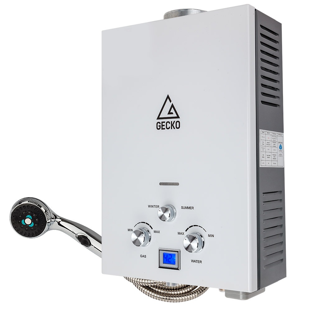 Gecko Gas Hot Water Heater Portable Shower Camping Lpg Outdoor