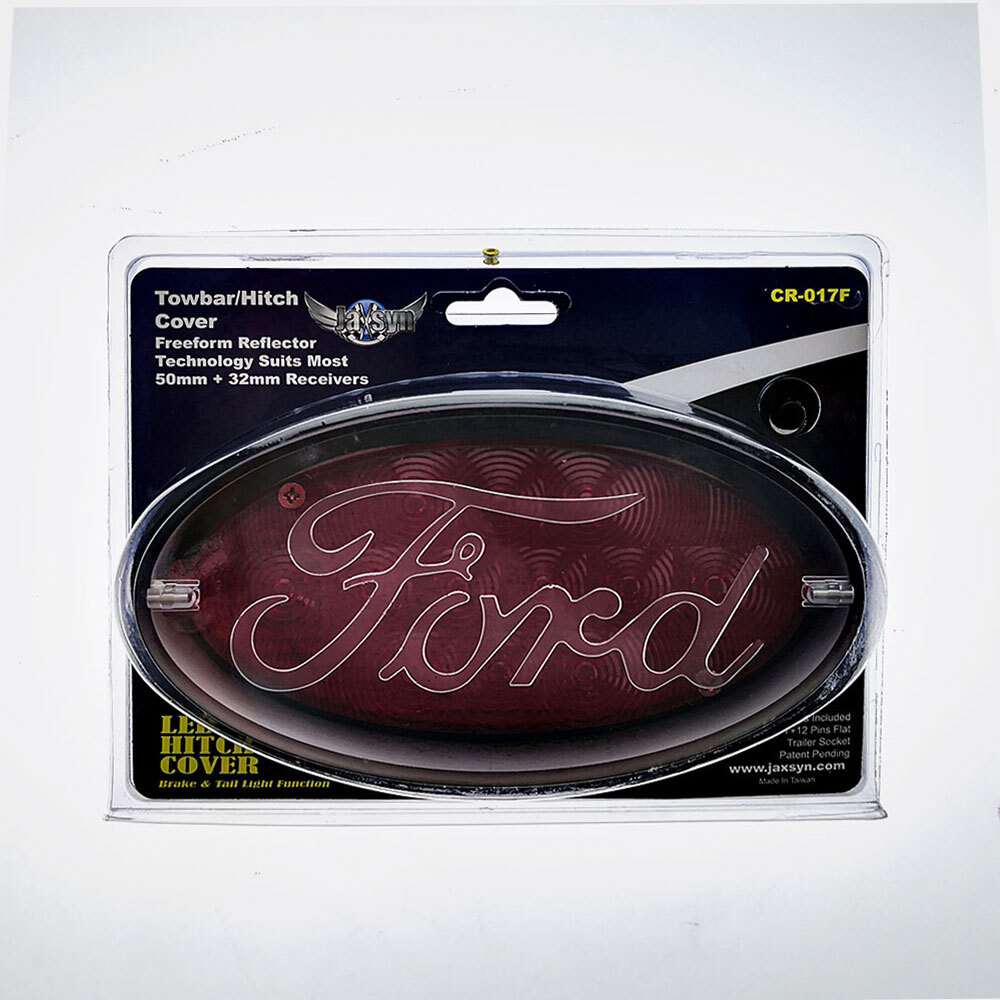 Jaxsyn Novelty Towbar / Trailer Hitch Cover Red Oval Ford logo Brake