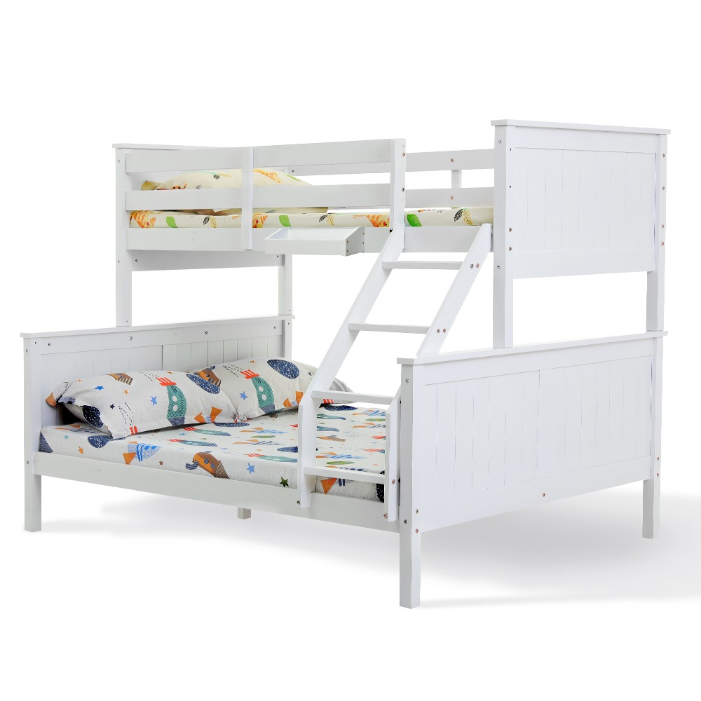 KINGSTON SLUMBER Bunk Bed Frame Modular Single White Wood Kids Double