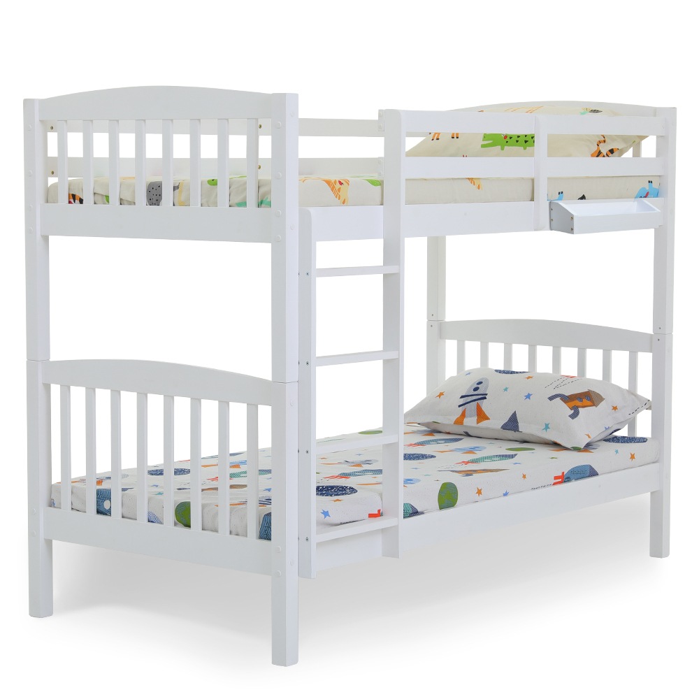 KINGSTON SLUMBER Bunk Bed Frame Modular Single White Wood Kids Double
