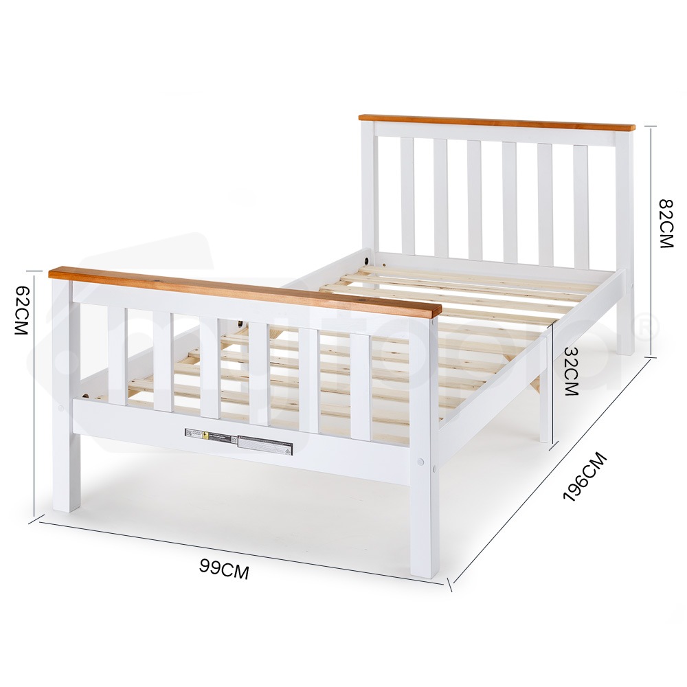 Kingston Slumber Single Wooden Bed Frame and Single Medium Firm