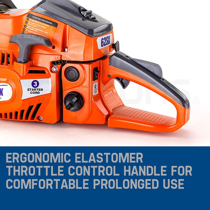 MTM 62CC Petrol Commercial Chainsaw 22 Inch Bar EStart Tree Pruning