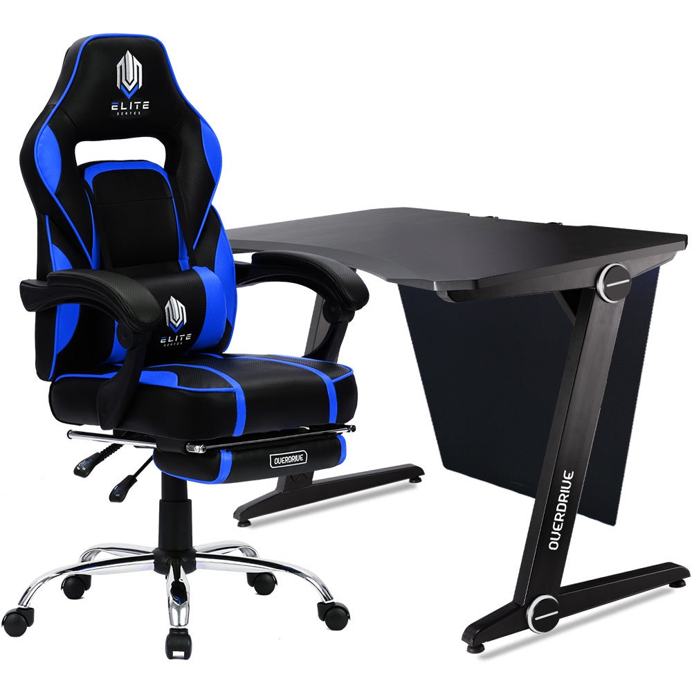 OVERDRIVE Gaming Chair Desk Racing Seat Setup PC Combo