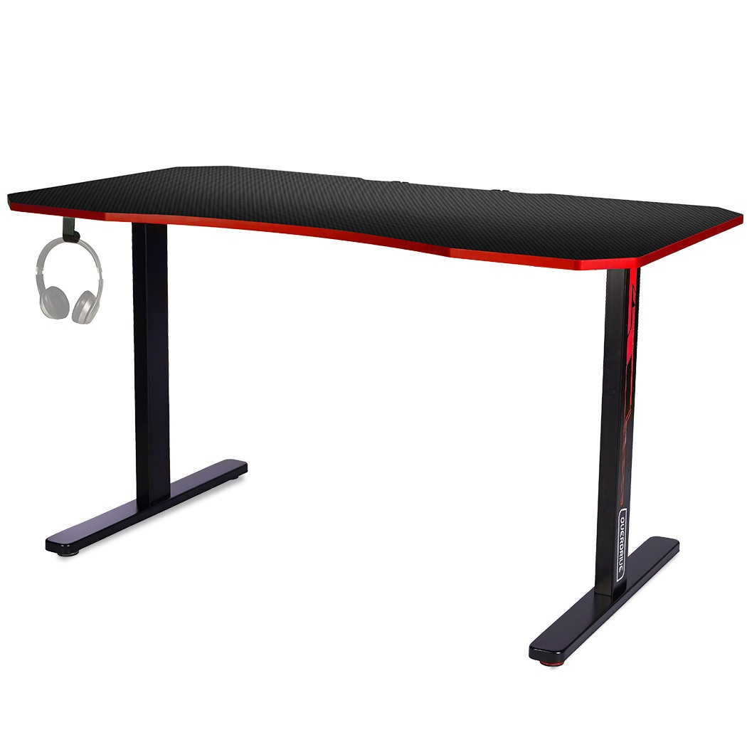 OVERDRIVE Gaming Desk 139cm PC Setup Table Computer Carbon Fiber Style