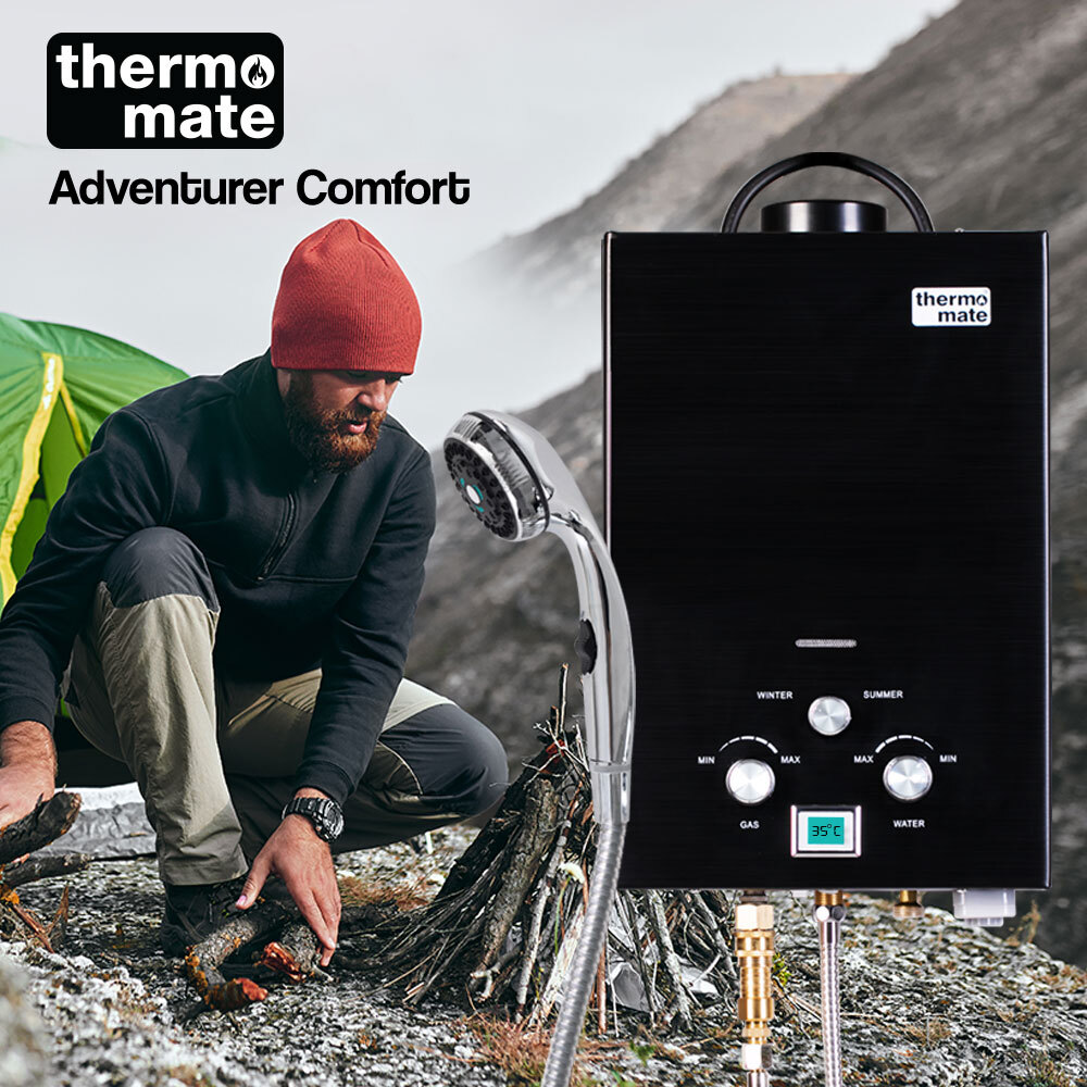 Thermomate Outdoor Water Heater Gas Camping Portable Tankless Hot