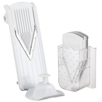 NEW V SLICER SUPER SLICER MANDOLIN MANDOLINE JULIENNE VEGETABLE & FRUIT W/ STORAGE DLINE