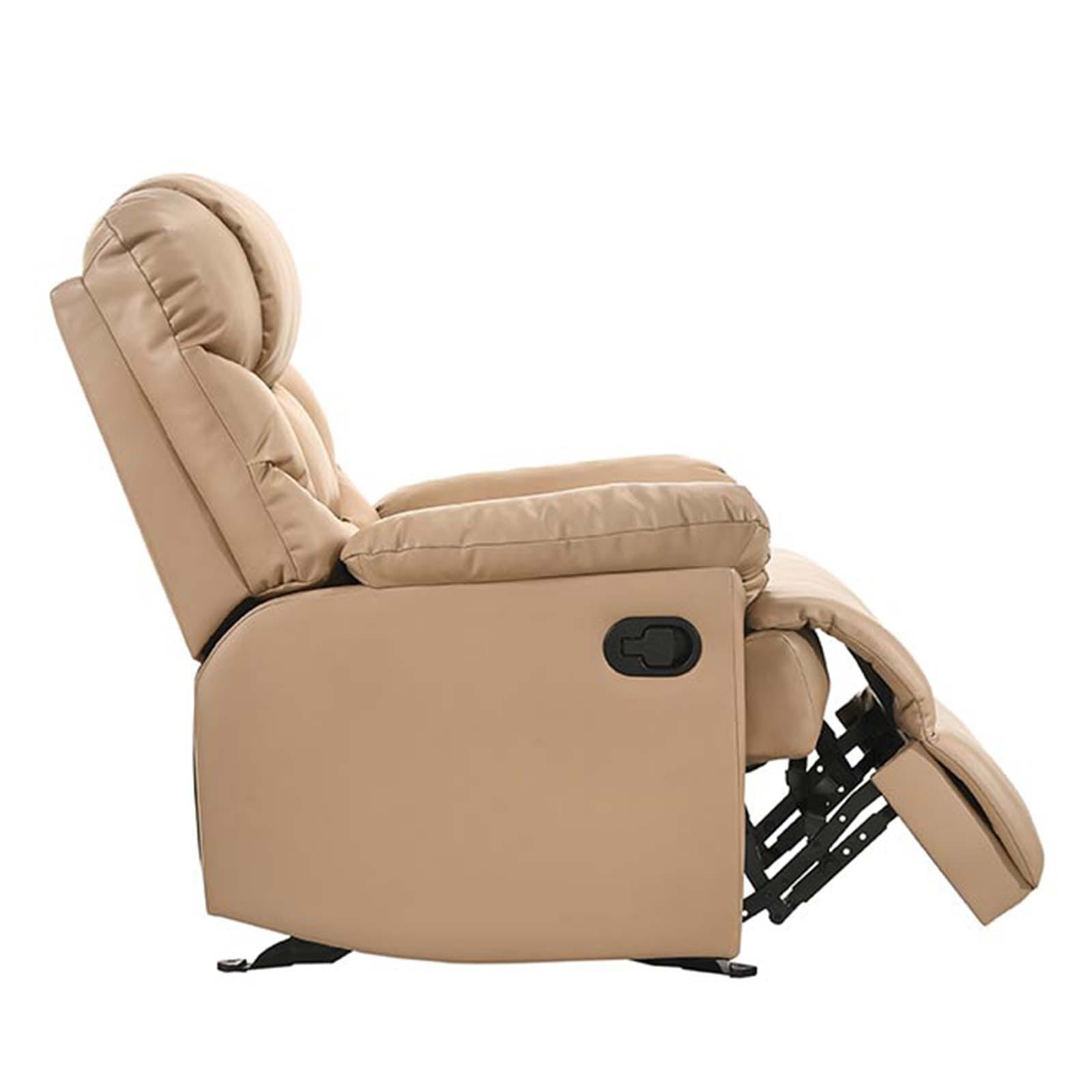 Leather Rocking Recliner Chair Beige 1095835 03 