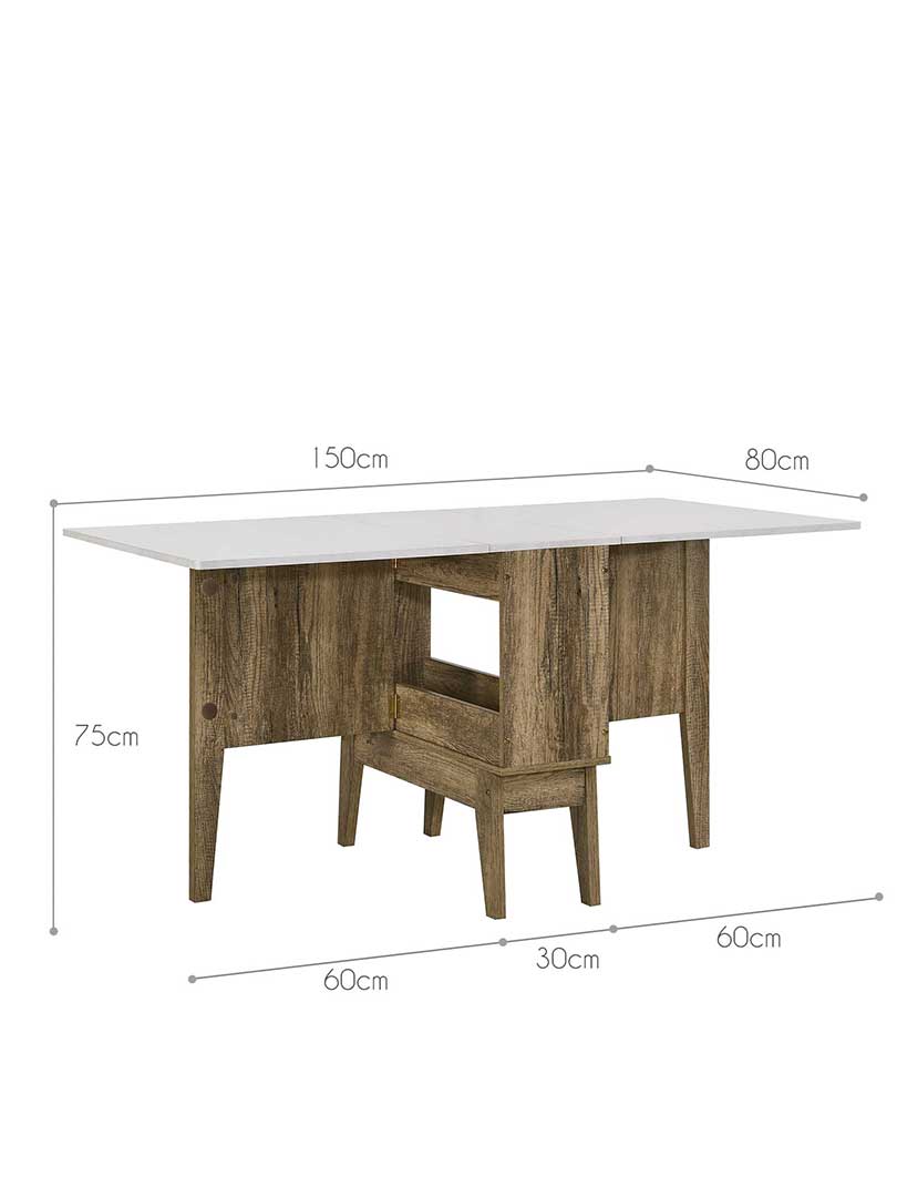 Oslo Drop Leaf Extendable Dining Table With Folding Storage Buy
