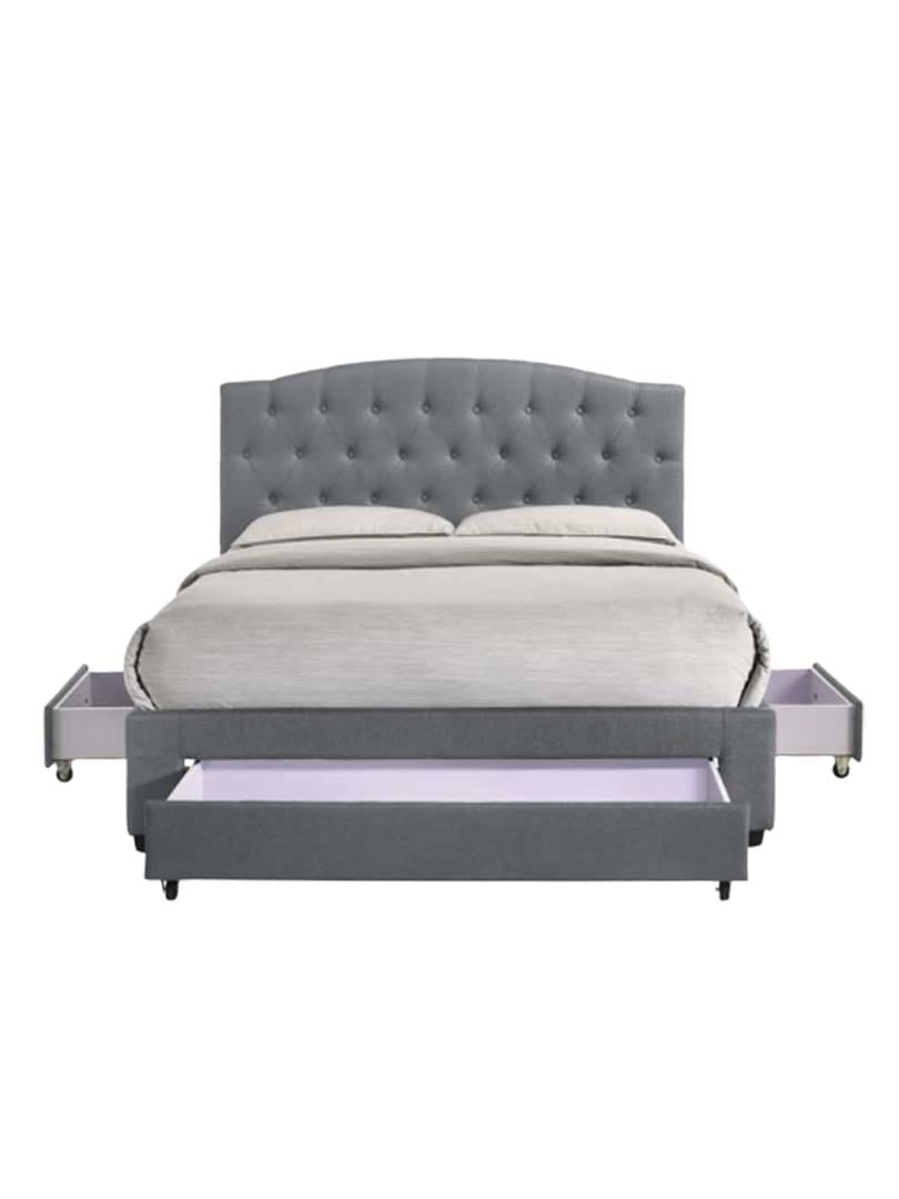 Storage Bed Frame Base Platform Drawers Queen / King Size in Light Grey