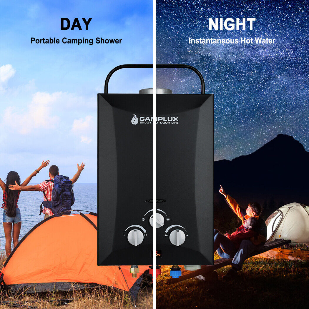 CAMPLUX Portable Gas Hot Water Heater Camping Shower Caravan Outdoor