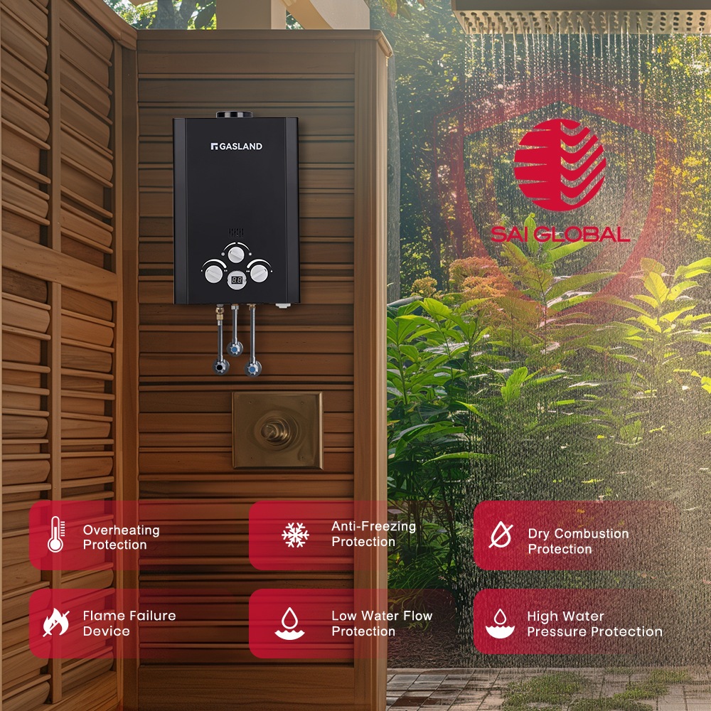 GASLAND Portable LPG Gas Hot Water Heater Caravan Camping Shower Pump