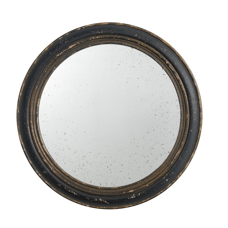 Black and Gold Antique Round Mirror 60cm | Buy Wall Mirrors - 224722