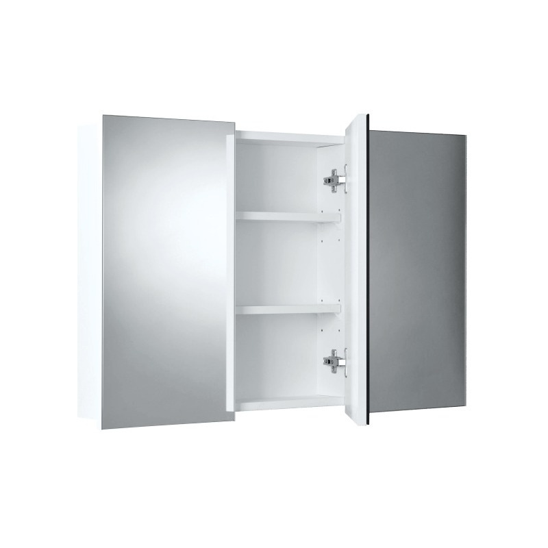 Gloss White 3 Door Mirror Cabinet Pencil Or Bevel Edge