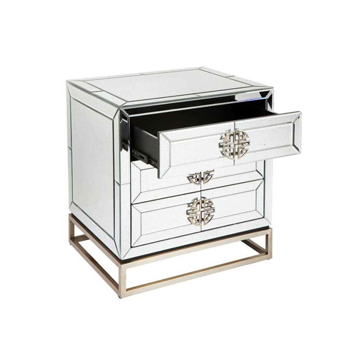 Jester Antique Mirror Bedside Table 60cm | Buy Bedside ...